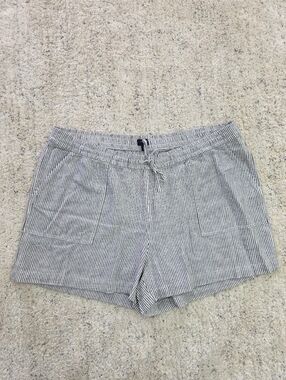 J. Crew XXL Light Gray and White Striped Drawstring Shorts